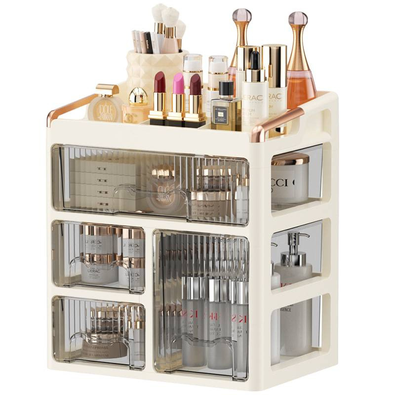 Επιτραπέζιον ντουλάπι αποθήκευσης καλλυντικών με συρτάρια, πολυεπίπεδος οργανωτής για κραγιόν και περιποίηση δέρματος; Υλικό: PP; Λογότυπο εκτυπωμένο: Ναι; Προσαρμογή: Διαθέσιμη; Λανσάρισμα προϊόντος: 2025; Προέλευση: Jieyang