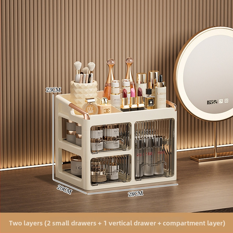Stolový kozmetický úložný kabinet so zásuvkami, viacvrstvový organizér na rúžne a starostlivosť o pleť; materiál: PP; potlač loga: Áno; prispôsobenie: Áno; uvedenie produktu: 2025; pôvod: Jieyang