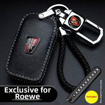 Pouzdro na kľúče Roewe pre modely i5, 350, RX3, 360, RX8, i6 Plus, RX5 Max — pštrosia koža, vysoká kvalita, unisex