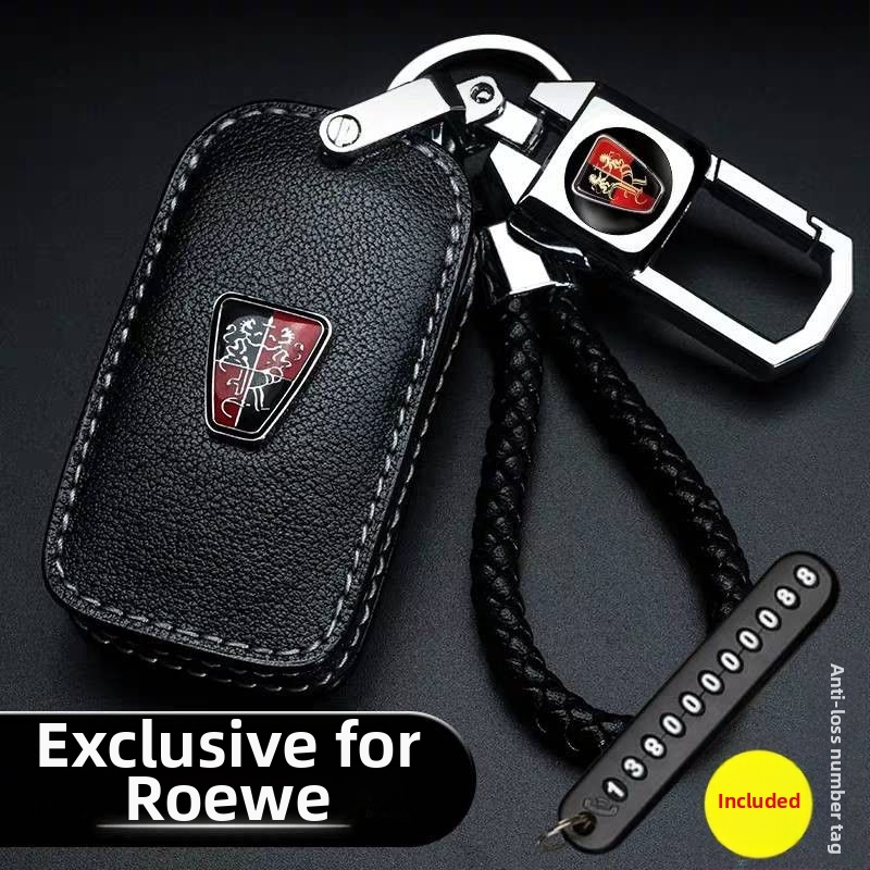 Pouzdro na kľúče Roewe pre modely i5, 350, RX3, 360, RX8, i6 Plus, RX5 Max — pštrosia koža, vysoká kvalita, unisex