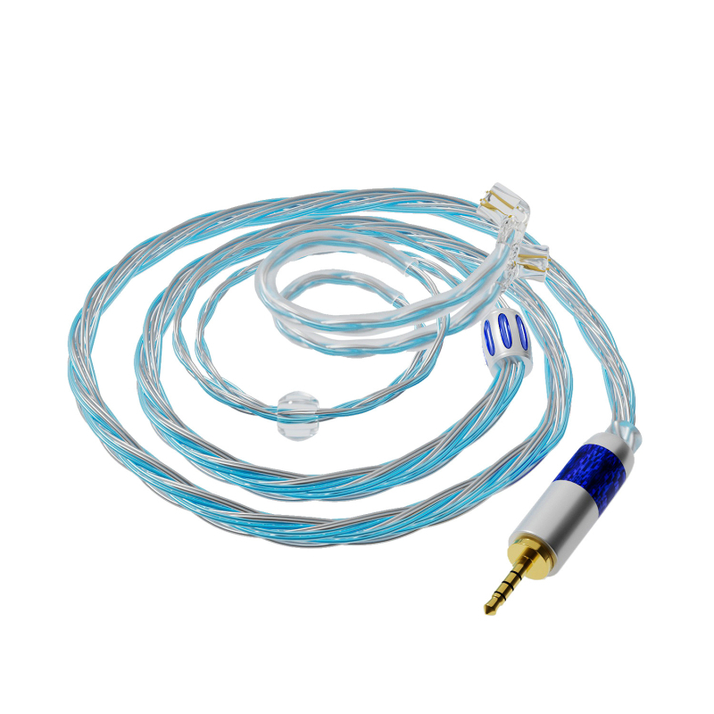 Cablu pentru căști cu 16 nuclee, împletire balansată, nucleu din cupru placat cu argint, conductori din cupru neoxidat, conectori 2.5/3.5/4.4 mm