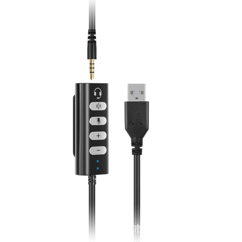 USB удължителен кабел за слушалки с инлайн контрол за звука и микрофон, позлатени медни проводници, ROHS-съвместим