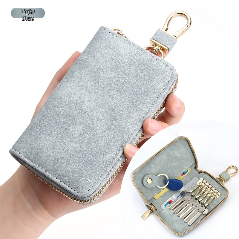 Torba za ključe W2036 – Unisex PVC, podstava od sintetičke kože, gradski minimalistički stil, zatvarač na zip