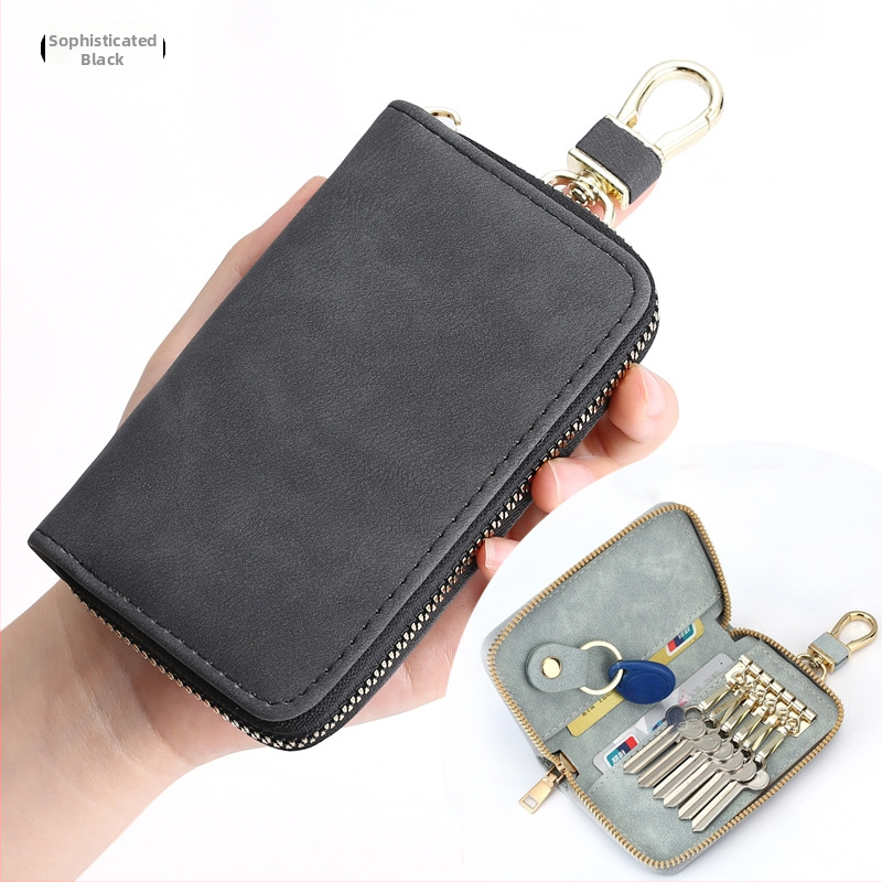 Torba za ključe W2036 – Unisex PVC, podstava od sintetičke kože, gradski minimalistički stil, zatvarač na zip