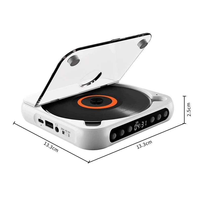 FIREBOX Minicd Pārnēsamais CD atskaņotājs – Walkman stila, USB interfeiss, AUX izvade, Bluetooth 5.3, CD/WMA atskaņošana