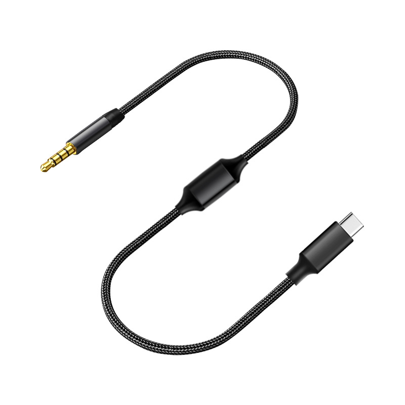 Аудио линия за запис Type-C, двупосочна за стрийминг на живо, съвместима с мобилни устройства, компютри и музикални инструменти, позлатени конектори