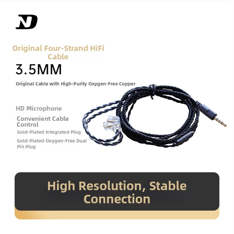 Nd 10-3 Audio kabel s pozlaćenim slojem i neoksidiranim bakrom, Type-C priključak, kabel s upravljačem, Rohs