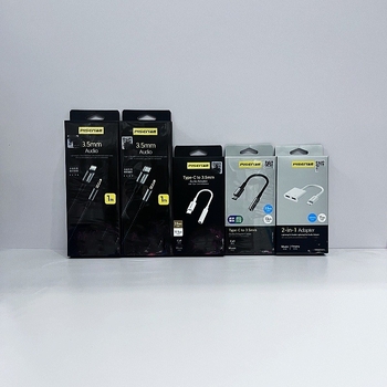 Pisen Type-C/Lightning към 3.5 мм аудио адаптер с двойни 3.5 мм гнезда