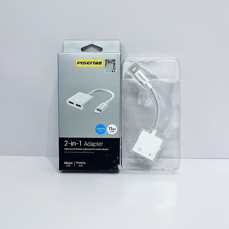 Pisen Type-C/Lightning към 3.5 мм аудио адаптер с двойни 3.5 мм гнезда