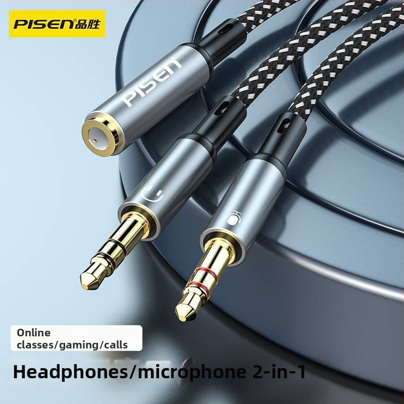 Pinsheng Type-C/Lightning na 3,5 mm audio kábel s mužským a ženským konektorom, AUX prepojenie, dvojité L-porty