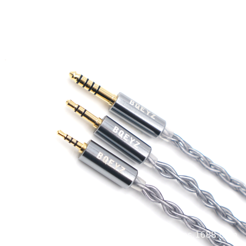 Cablu audio BQEYZ Rime — modelul Rime; nucleu din cupru placat cu argintiu; placare cu aur; mufe: 0.78mm 2-pin; 2.5mm balansat; 3.5mm ne balansat; 4.4mm balansat
