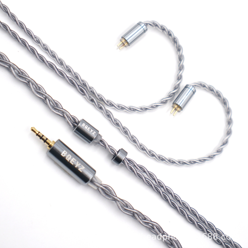 Cablu audio BQEYZ Rime — modelul Rime; nucleu din cupru placat cu argintiu; placare cu aur; mufe: 0.78mm 2-pin; 2.5mm balansat; 3.5mm ne balansat; 4.4mm balansat
