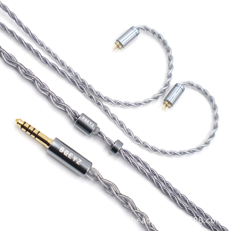 Cablu audio BQEYZ Rime — modelul Rime; nucleu din cupru placat cu argintiu; placare cu aur; mufe: 0.78mm 2-pin; 2.5mm balansat; 3.5mm ne balansat; 4.4mm balansat