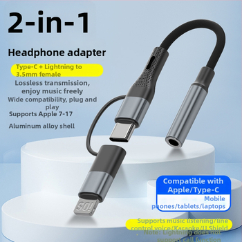 Type-C na 3,5 mm audio kabel, najlonski pleteni, bakreno jezgro, RoHS certificirano