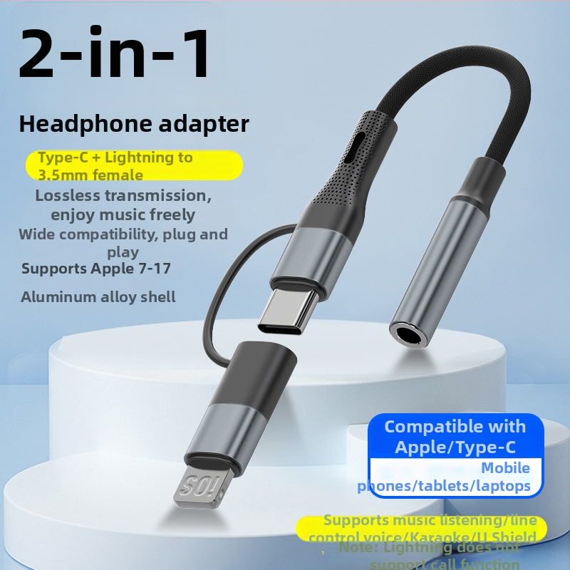 Type-C na 3,5 mm audio kabel, najlonski pleteni, bakreno jezgro, RoHS certificirano