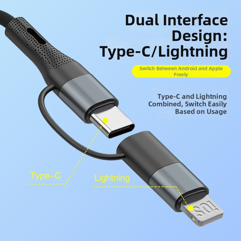 Type-C na 3,5 mm audio kabel, najlonski pleteni, bakreno jezgro, RoHS certificirano