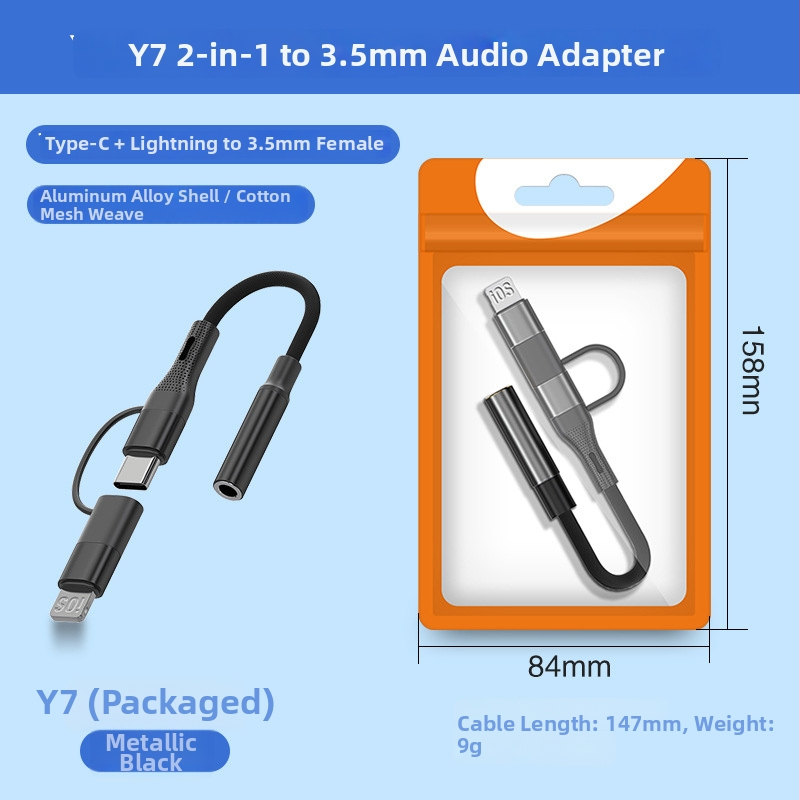 Type-C na 3,5 mm audio kabel, najlonski pleteni, bakreno jezgro, RoHS certificirano