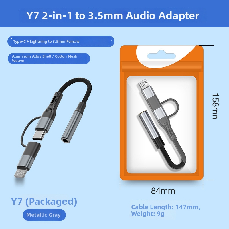 Type-C na 3,5 mm audio kabel, najlonski pleteni, bakreno jezgro, RoHS certificirano