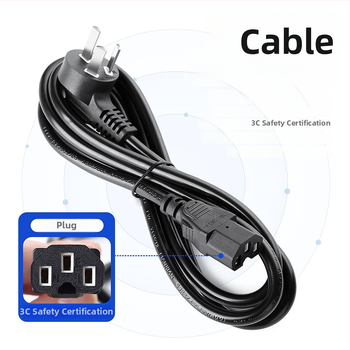 Universális háromtűs tápellátó kábel háztartási rizsfőzőkhöz, asztali számítógépekhez, elektromos forró edényekhez és serpenyőkhöz