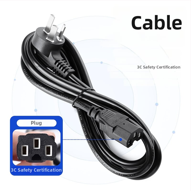 Universális háromtűs tápellátó kábel háztartási rizsfőzőkhöz, asztali számítógépekhez, elektromos forró edényekhez és serpenyőkhöz