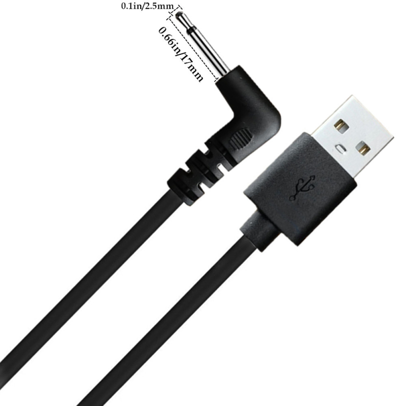 ERE USB-A-tól 2,5 mm DC töltőkábel, 1,2 m, 5A gyorstöltés, modellek YR-USBDC-27/28 masszírozó pálca töltéséhez