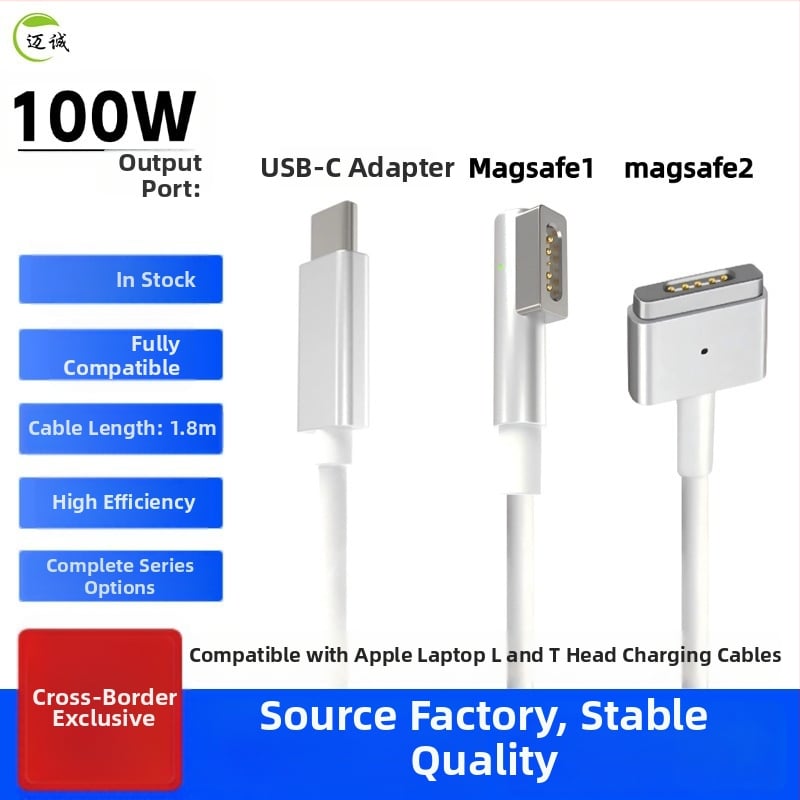 Type-C→MagSafe 1/2 töltőkábel MacBook Air/Pro-hoz, modell PD-MG1, 1,8 m hosszú, 2021-ben piacra került.