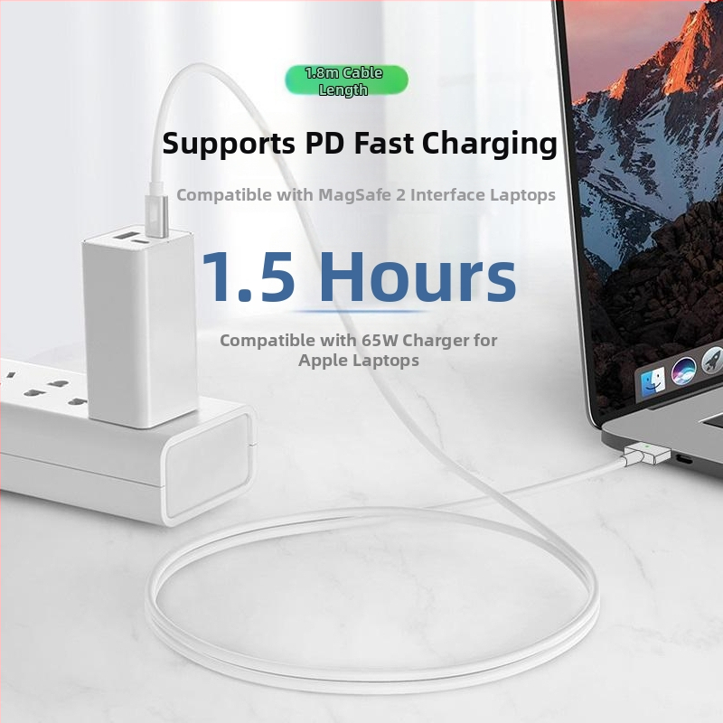 Type-C na MagSafe 1/2 nabíjací kábel pre MacBook Air/Pro, model PD-MG1, dĺžka 1,8 m, uvedený na trh 2021.