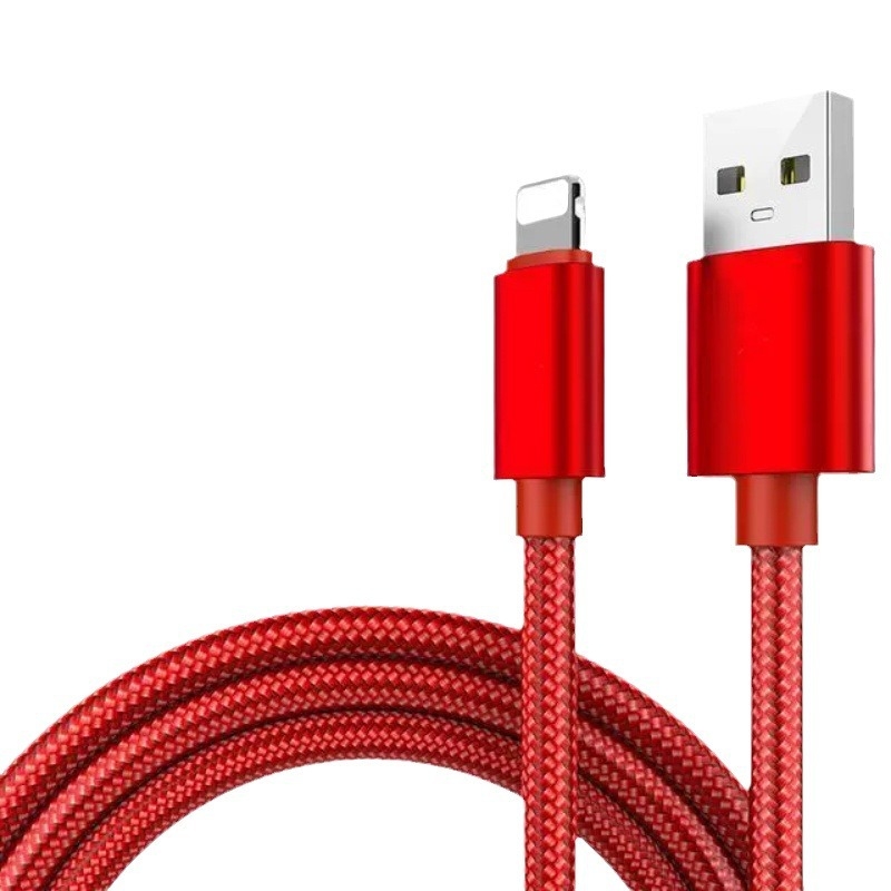 Nylon szövésű Apple töltőkábel iPhone és iPad-hez, 1 m, OEM gyártás, Green Master's Energy