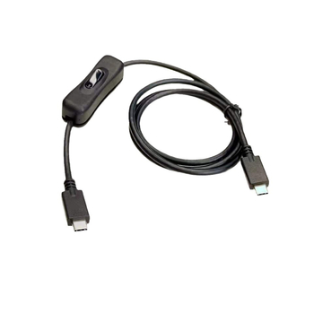 DS-C1 USB-C кабел с тройно свързване (мъжки–женски–мъжки) с превключвател, USB 3.2 данни, бързо зареждане до 5A, 4K изход за дисплей