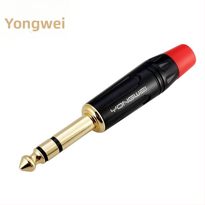 Yongwei lodēts audio savienotājs pāris: 2-dzīvulēta mono mikrofona līnijas ligzda un 3-dzēs stereo savienotājs, ROHS sertifikāts, darba temperatūras diapazons -30°C līdz 80°C.