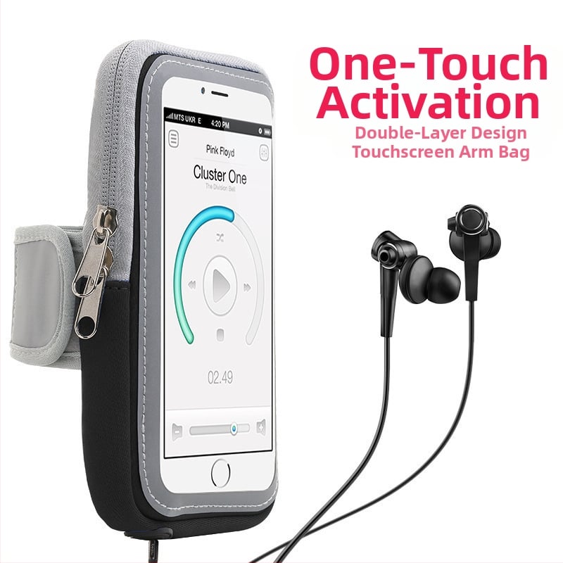 Geantă de braț pentru telefon, cu ecran tactil, impermeabilă, separare uscat-ud, din material diving cloth, pentru adulți