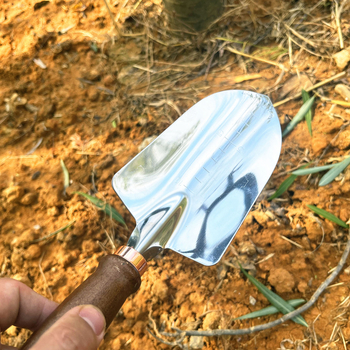 Kerti lapát rozsdamentes acélból, fa nyéllel, BD-GT088, kertészkedéshez, növényeknek cserepben és háztartási használathoz (feldolgozás testreszabható: Igen)