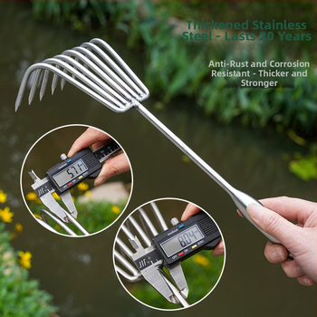 Grebla de grădină din oțel inoxidabil, vârf ascuțit, 2- și 3-dinți, pentru ghivece și flori, afânează solul, utilizare în exterior