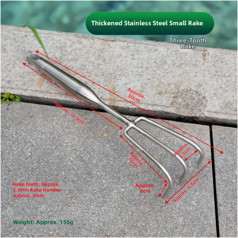 Grebla de grădină din oțel inoxidabil, vârf ascuțit, 2- și 3-dinți, pentru ghivece și flori, afânează solul, utilizare în exterior