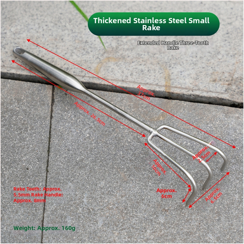 Grebla de grădină din oțel inoxidabil, vârf ascuțit, 2- și 3-dinți, pentru ghivece și flori, afânează solul, utilizare în exterior