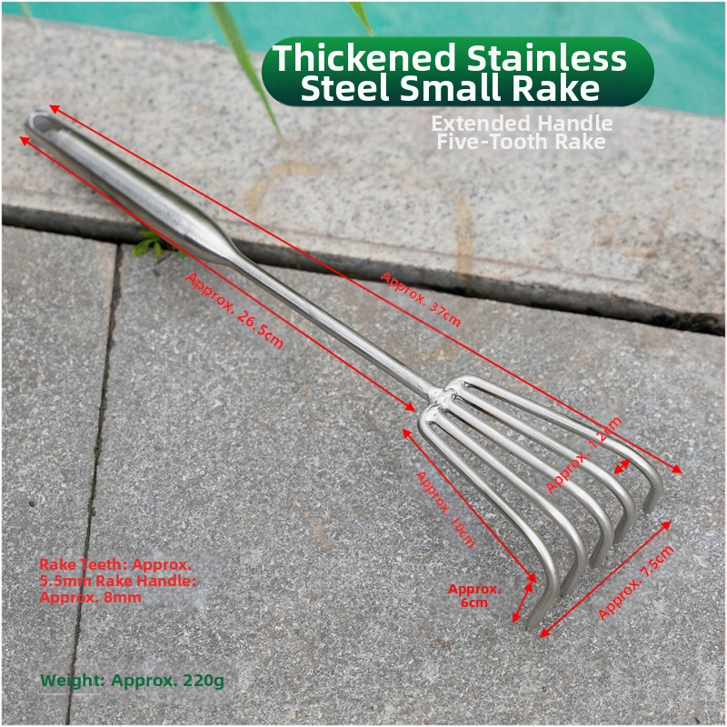 Grebla de grădină din oțel inoxidabil, vârf ascuțit, 2- și 3-dinți, pentru ghivece și flori, afânează solul, utilizare în exterior