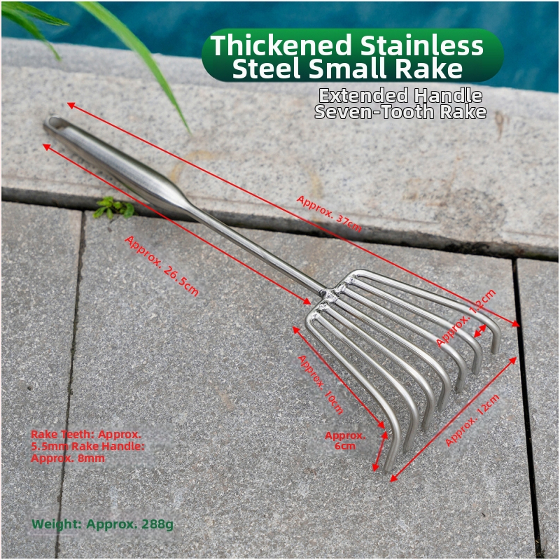 Grebla de grădină din oțel inoxidabil, vârf ascuțit, 2- și 3-dinți, pentru ghivece și flori, afânează solul, utilizare în exterior