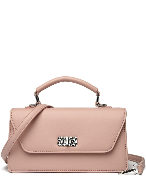 PU-ból készült váll- és keresztpántos táska - vízszintes négyzetes forma, zár, laminált cipzárral belső zseb, poliészter bélés, üzleti utakhoz és mindennapi használatra