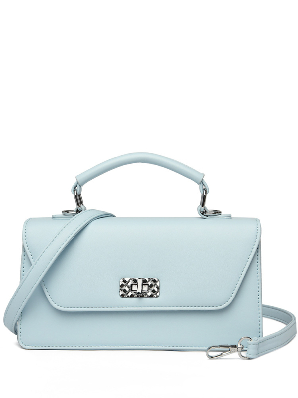 PU-ból készült váll- és keresztpántos táska - vízszintes négyzetes forma, zár, laminált cipzárral belső zseb, poliészter bélés, üzleti utakhoz és mindennapi használatra