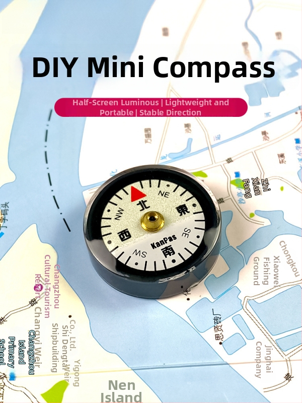 Busolă mică, portabilă, ușoară, piese DIY, accesorii pentru geantă