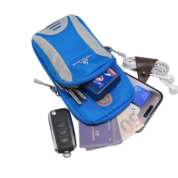 Bandă de braț pentru telefon, pentru alergare, material Oxford, respirabilă și impermeabilă, model în dungi, căptușeală poliester