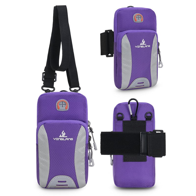 Bandă de braț pentru telefon, pentru alergare, material Oxford, respirabilă și impermeabilă, model în dungi, căptușeală poliester