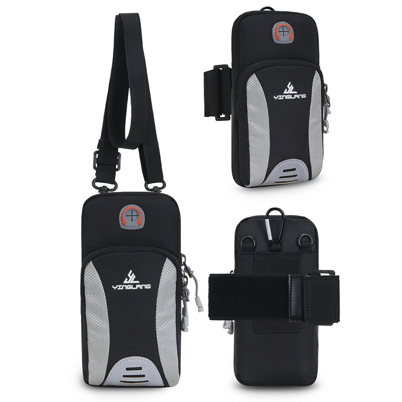 Bandă de braț pentru telefon, pentru alergare, material Oxford, respirabilă și impermeabilă, model în dungi, căptușeală poliester