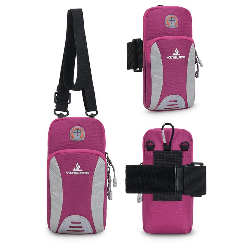 Bandă de braț pentru telefon, pentru alergare, material Oxford, respirabilă și impermeabilă, model în dungi, căptușeală poliester