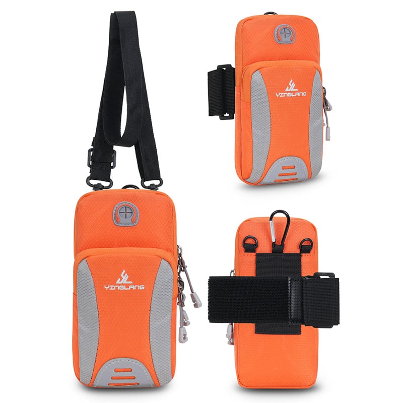 Bandă de braț pentru telefon, pentru alergare, material Oxford, respirabilă și impermeabilă, model în dungi, căptușeală poliester