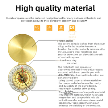 Busolă auto: Precizie înaltă, sferă iluminată pentru utilizare în exterior (Metal • Brand: Baimang • Funcție: Altele)