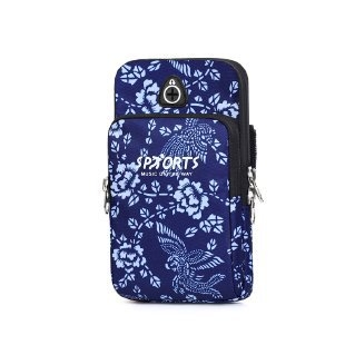 Torba za ruku za trčanje s držačem telefona, unisex, Oxford materijal, cvjetni uzorak, podstava od poliestera, prozračna