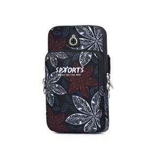 Torba za ruku za trčanje s držačem telefona, unisex, Oxford materijal, cvjetni uzorak, podstava od poliestera, prozračna