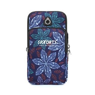 Torba za ruku za trčanje s držačem telefona, unisex, Oxford materijal, cvjetni uzorak, podstava od poliestera, prozračna