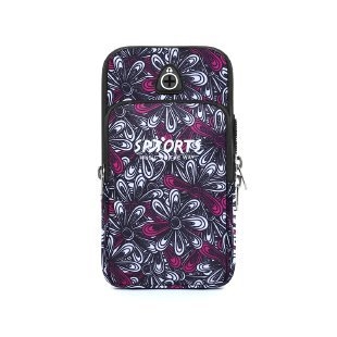 Torba za ruku za trčanje s držačem telefona, unisex, Oxford materijal, cvjetni uzorak, podstava od poliestera, prozračna